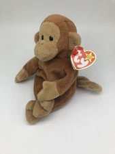 Bongo (tan tail) the Monkey TY Beanie Baby 4067 DOB 8/17/95 PVC Pellets