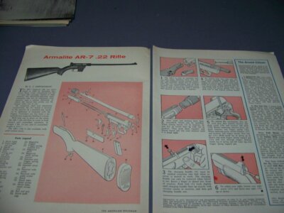 HISTORY - ARMALITE AR-7 .22 RIFLE..HISTORY/EXPLODED VIEW..RARE! (735W)