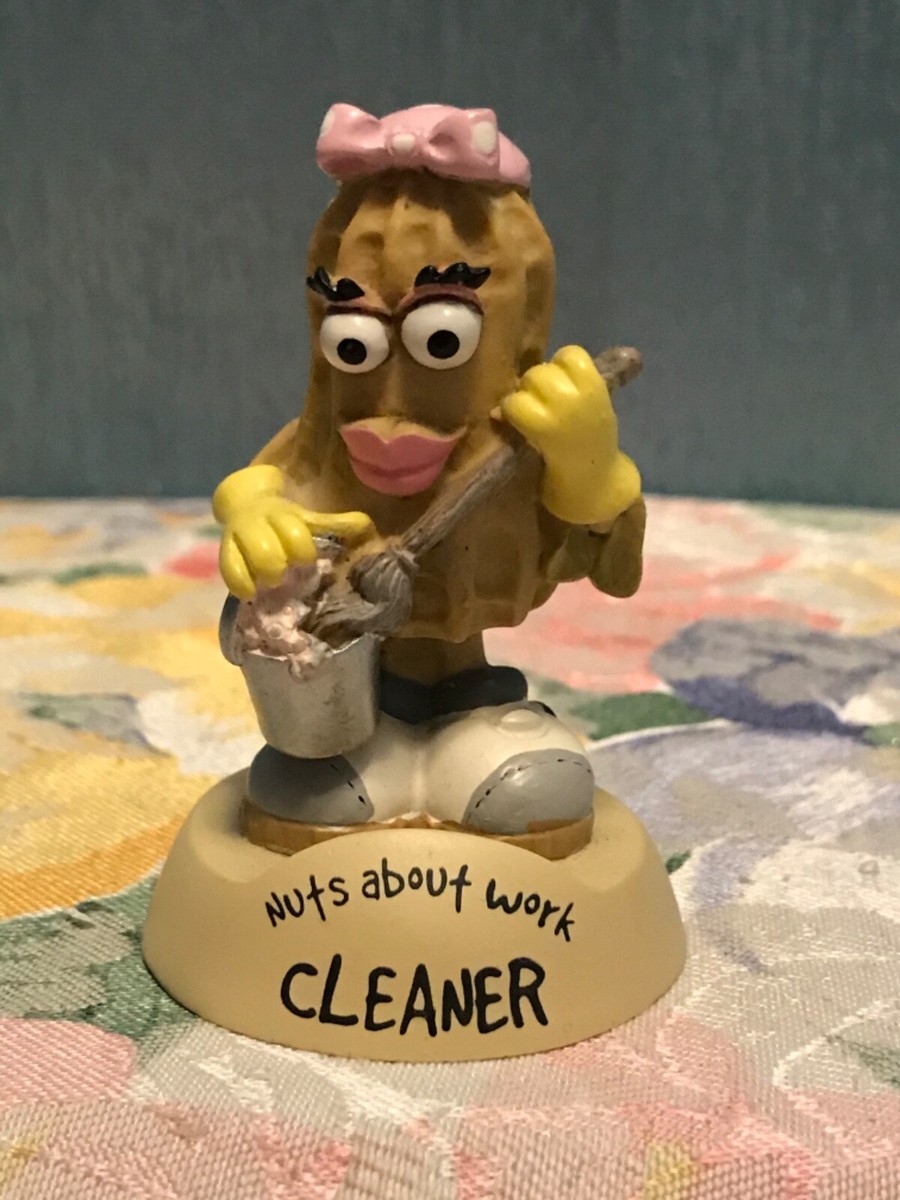 VINTAGE Nuts About Work Peanut Bobble Head Figurine Cleaner | eBay