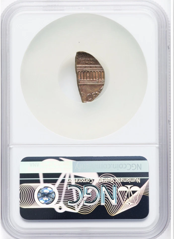 ND Mint Error 1C Memorial Reverse Lincoln Cent - Struck on a Fragment NGC MS64 - Image 2 of 2