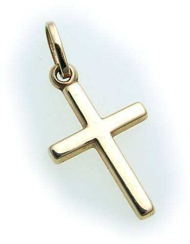 Neu Anhänger Kreuz Gold 585 Gelbgold poliert 22 mm 14kt Gelbgold Unisex 14 karat - Picture 2 of 2