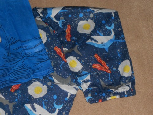 NEW, PJ & ME 3 Piece Shark Blue Pajama Pants Shirt Shorts Set, SIZE 6/7 - Picture 3 of 3