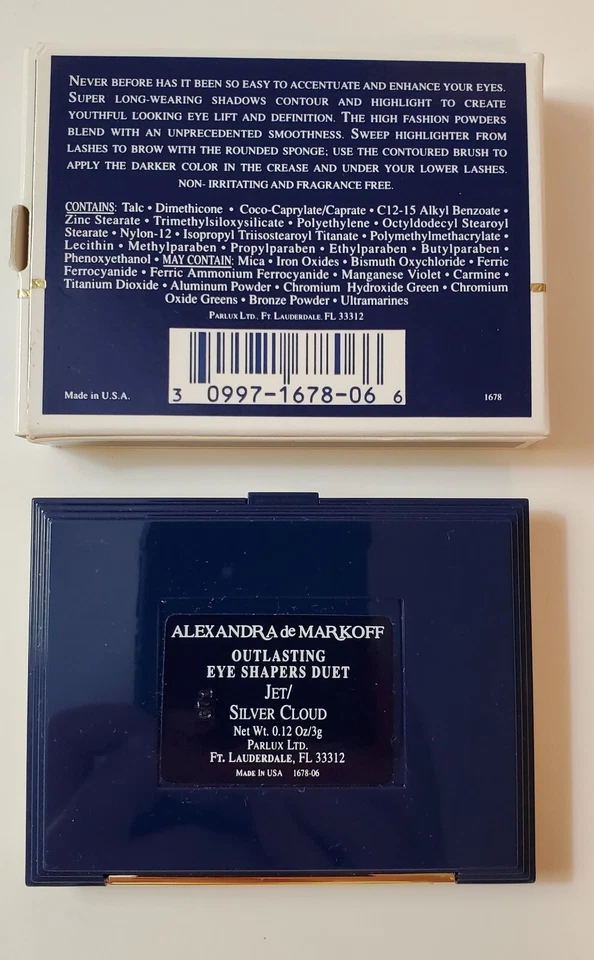 (x2) Sombra de ojos Alexandra de Markoff Duet Jet / Silver Cloud NUEVA descontinuada Foto 4 de 4