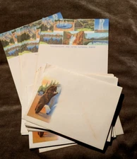 Yellowstone and Teton National Parks Sanborn Souvenir Co Stationary 1940's