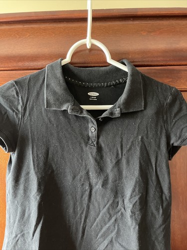 Old Navy Girls Uniform Polo Shirt Black Size L (10-12) - Picture 3 of 4