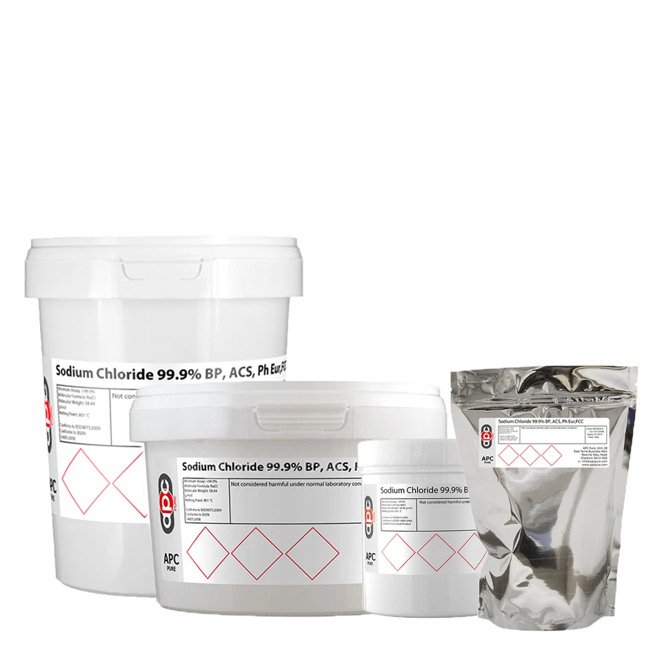 APC 100gm - 2.5Kg Sodium Chloride 99.9% ACS, Food Grade (Table Salt) *Free P&P*