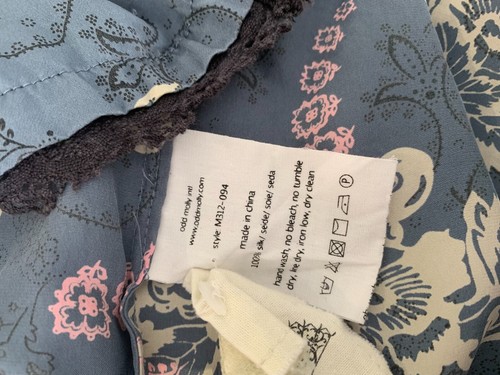 Odd Molly silk tunic dress Size 1 UK 8 VGC print pattern ruffle lace trim floral - Picture 10 of 10
