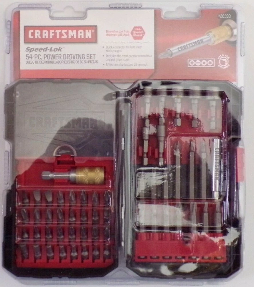 Craftsman Speed Lok 54pc Power Driving Set Speed Lock Driving Bits