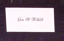 Gene H Wolfskill Name Card Vintage