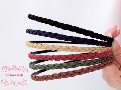 Women Girl BOHO Synthetic Suede Braided Thin Slim Hair head band headband Hoop - Picture 6 of 21