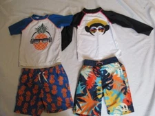 Appaman FAB! Lot of 2 Sets Rashguard Swim Pineapple & Monkey Size 4T