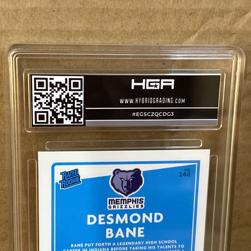 Rated Rookie Desmond Bane Donruss Choice 2020 HGA 9.5 Memphis Grizzlies Tcu Frog - Foto 10 di 11
