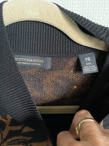 Scotch & Soda Jersey Manga Larga Negro y Bronce Suéter, XXL - Imagen 3 de 6