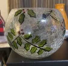 Cracked Clear glass miseltoe holder Christmas Flower Decorations