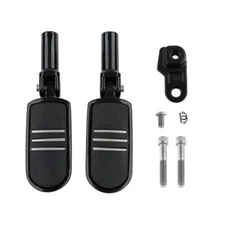 Black Rear Passenger Footpeg Pedal Fit For Harley Softail Slim FLS 2012-2017