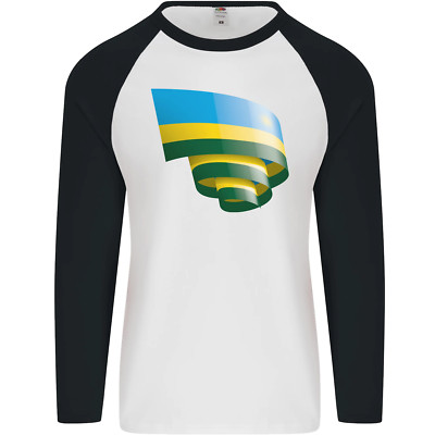 Krause Ruanda Flagge Ruanda Tag Fußball Herren L/S Baseball Maglietta