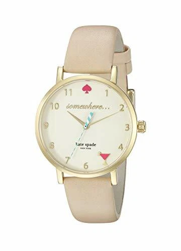 Orologio da donna in pelle Kate Spade 1YRU0484 Metro Vachetta ore 5 da qualche parte