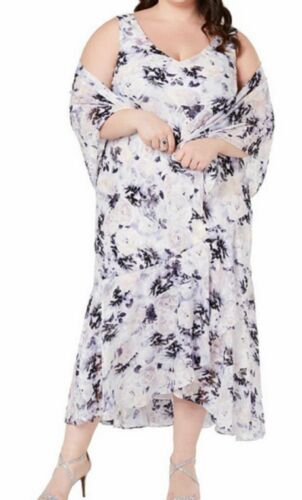 Alex Evenings Mother Of Bride Women's Wedding Party Floral Shawl&Dress plus20W2X - Picture 3 of 3