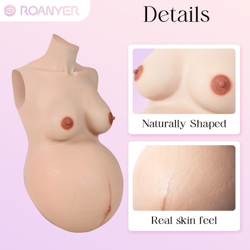 Roanyer D Cup Silicone Breast Forms with Large-size Pregnant Belly for Cosplay - Picture 9 of 16