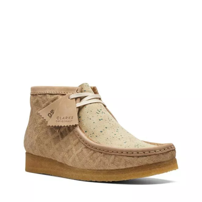 Clarks Originals Mens Wallabee Boot Natural / Green Boots UK 10,11