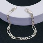 925 Sterling Silver 5 MM Figaro Chain Bracelet for Men & Women Girls 7.5" IN