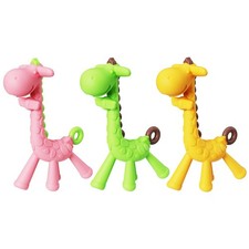 3X Baby Silicone Teething Toothbrush Giraffe Shape BPA Free Chew Toy