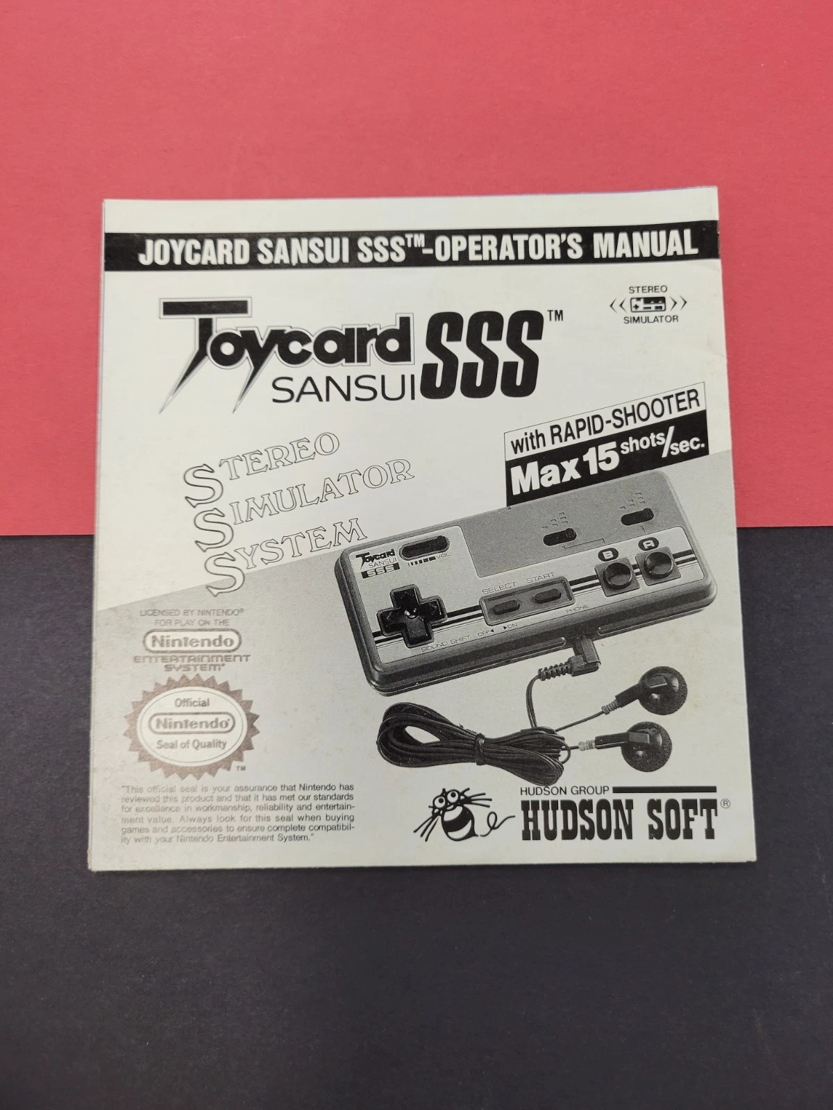 Nintendo NES JoyCard Sansui SSS Controller - Instruction Insert ONLY