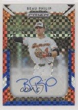 2019 Panini Prizm Draft Picks Red White & Blue 97/99 Beau Philip #75 Auto 06p2