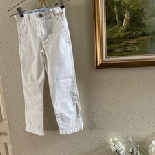 Janie And Jack Boys White Twill Pants Size 6 NWT