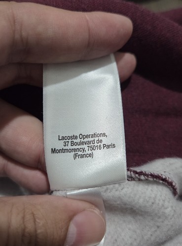 Lacoste ' Hooded ' Jacket - Mens Large ( 5 ) - Burgundy - New - Picture 6 of 9