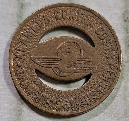 Oakland, California - Alameda-Contra Costa Transit District 1961 Token CA 575 Q - product listing photo