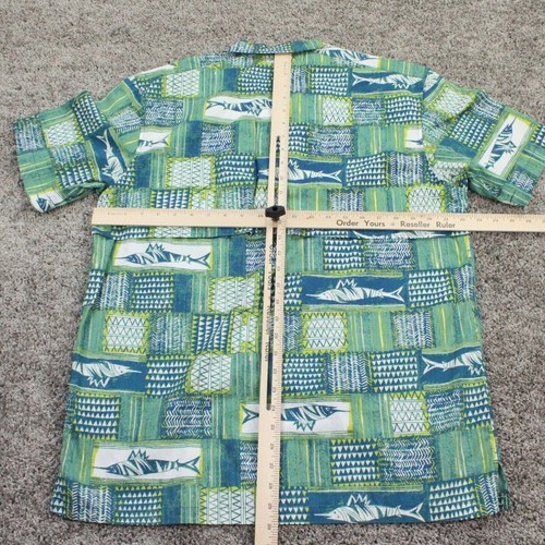 Camisa Columbia PFG Para Hombres Mediana Verde Estampado Completo Ventilado Pesca - Imagen 7 de 9