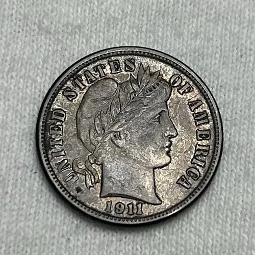 1911 D BARBER DIME AU