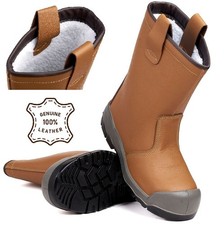 Mens Leather Apache Rigger Safety Boots Steel Toe Cap Pull On Work Boots Shoe Sz