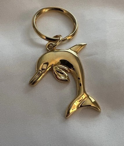 Lightweight Golden Dolphin Keychain, one-sided image (see pics) - Picture 1 of 2