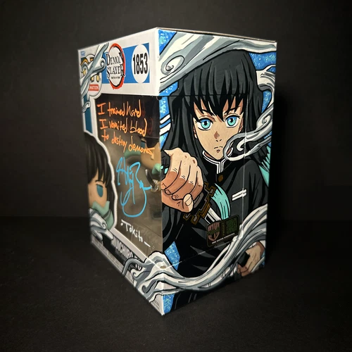 Funko Pop! Demon Slayer - Tokito #1853 Signed - Custom Box Art [GITD] + Hard Shi