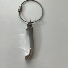 Silver Metal Letter Initial Name Twist Keychain Gift Luggage Lowercase j