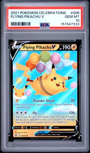 2021 POKEMON CELEBRATIONS #006 FLYING PIKACHU V PSA 10