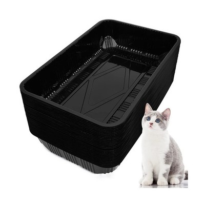 Tessco for you 60 Pack Cat Disposable Litter Boxes Plastic Kitty Litter Trays...