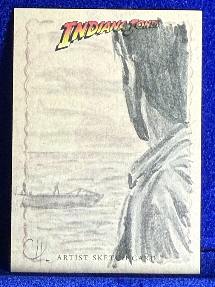 2008 Topps Indiana Jones Masterpieces Sketch Card Holy Grail Venice Canal Scene - Image 3 of 4