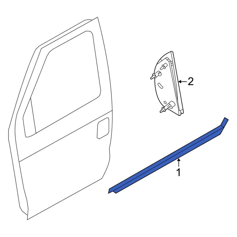 For Ford E-350 Super Duty 08-25 Ford Front Right Door Window Belt Weatherstrip Foto 2 de 2
