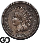 1862 Indian Head Cent Penny, Civil War Era, Copper-Nickel, XF
