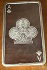 10oz Silver Art Bar Ace of Clubs Design W/light Toning