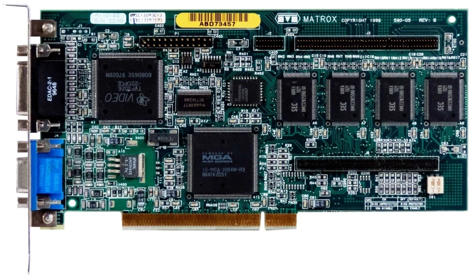 Graphic Card Matrox MGA-2064W 4MB Mga-mil/4i PCI 590-05 Wram VGA D-sub 64-BIT - Image 2 of 2