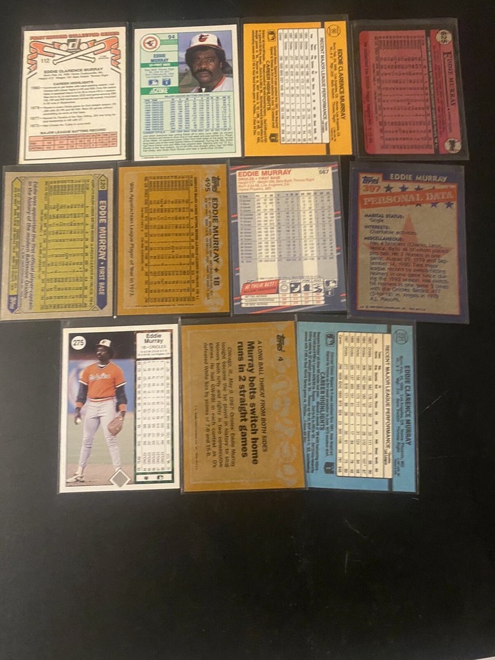 Eddie Murray 11 Card Lot HOF eBay