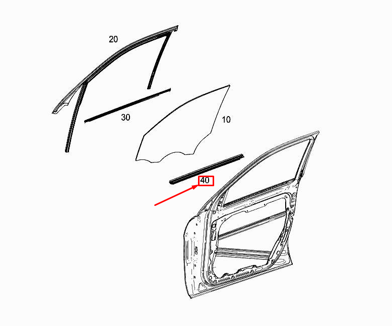 Neu MERCEDES-BENZ GL X166 Fensterdichtungsschiene vorne rechts A1667250465