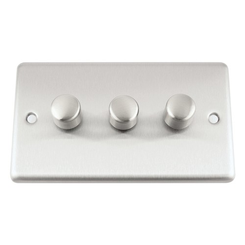 Full Range (WHITE) Brushed Satin Chrome Classic Sockets Light Switch Dimmer - Bild 20 von 51