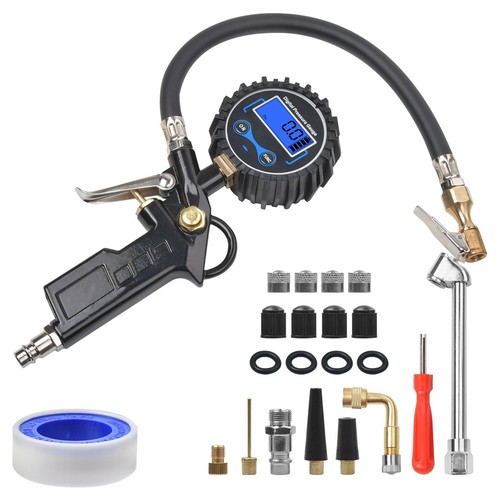 Digital Druckluft Reifenfüller Geeicht Reifenfüllpistole Manometer Auto 3-255psi - Bild 3 von 13