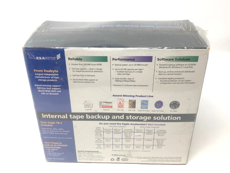 EXABYTE EAGLE TR-3 Floppy Interface Internal Tape Backup Factory Sealed NOS VTG - Image 3 of 4
