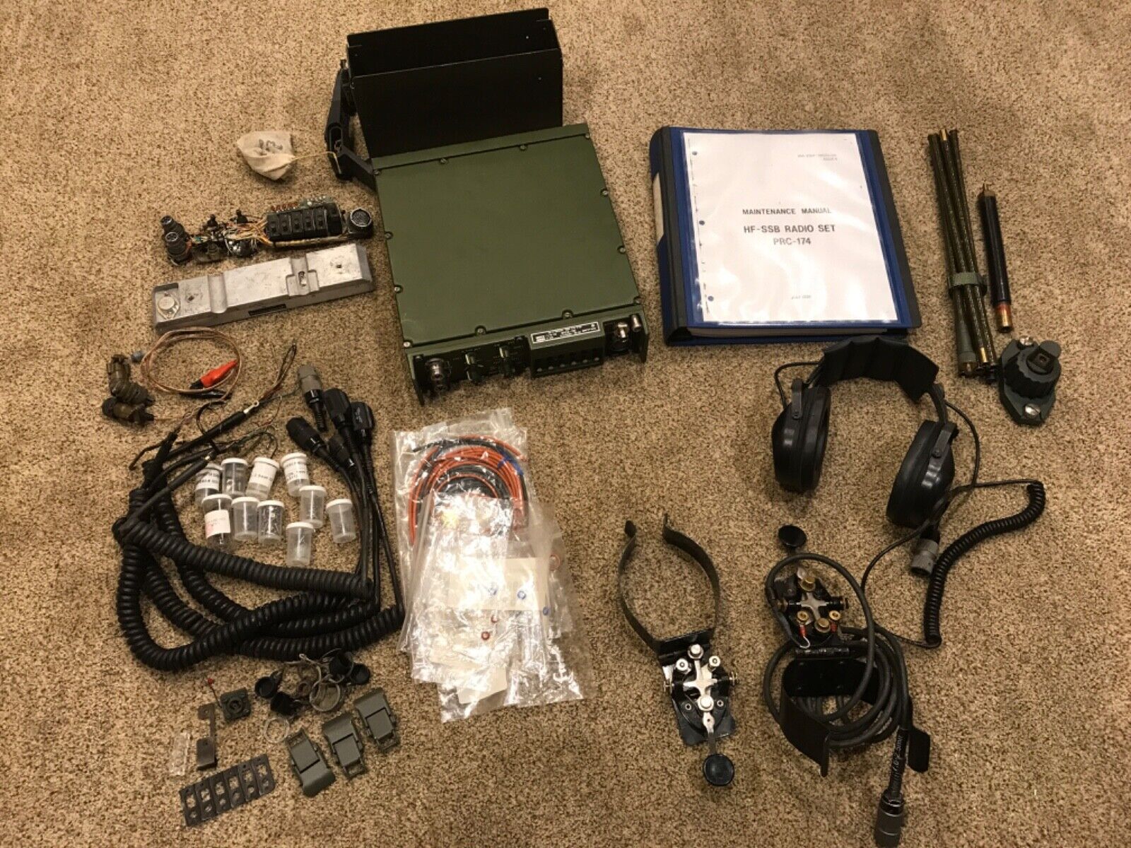 Tadiran PRC-174S HF manpack military radio and accessories
